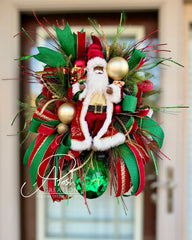 Black Santa Wreath