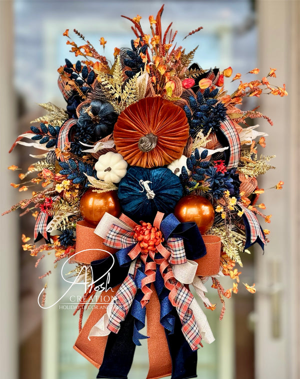 Orange & Navy Blue Pumpkin