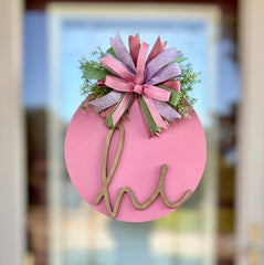 Blush Pink “Hi” Door Hanger