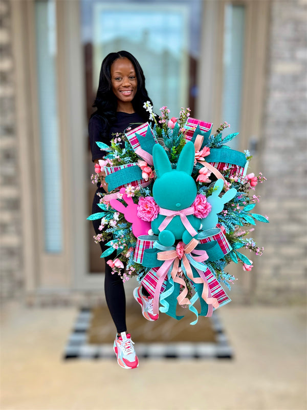 Bright & Playful Easter Bunny Wreath