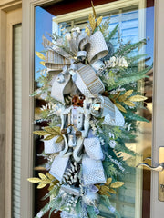 Elegant Nutcracker Silver & Gold Wreath