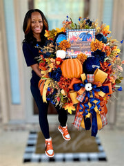 Falling Leaves & Pumpkins Please Wreath
