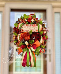 "Fall Is Proof" Velvet Pumpkin Wreath