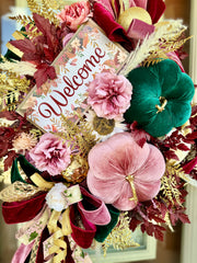 Glam Fall Pumpkin Wreath