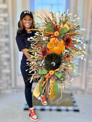 Autumn Harvest Velvet Pumpkin Wreath