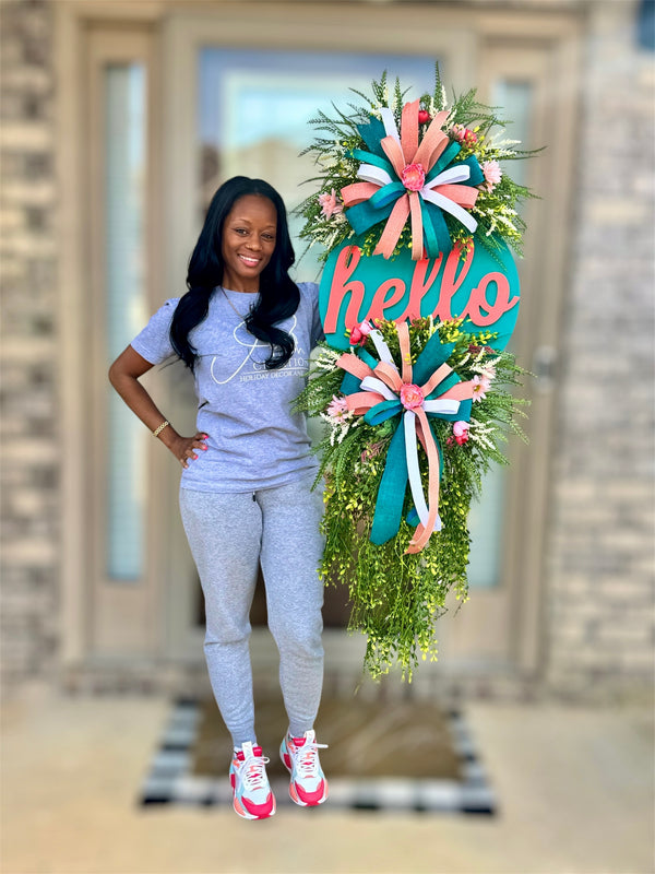 Hello Door Hanger Wreath