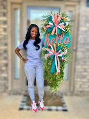 Hello Door Hanger Wreath