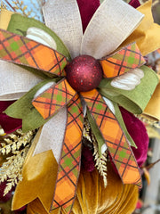 Traditional Velvet Pumpkin Swag