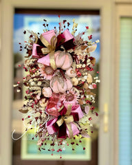 Elegant Blush & Burgundy Fall Swag