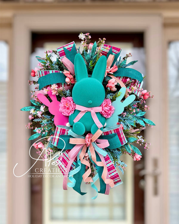 Bright & Playful Easter Bunny Wreath