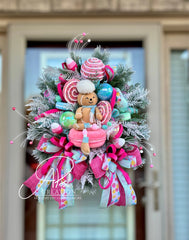 Candyland Christmas Gingerbread Wreath