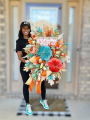 Fall Pumpkin Wreath (teal)