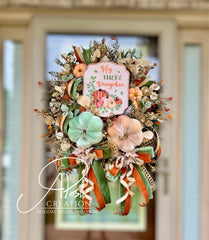 "Hey There Pumpkin" Velvet Fall Wreath XL