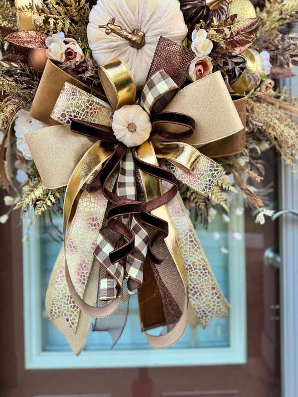 Neutral Pumpkin Wreath