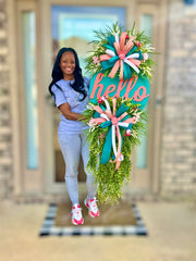 Hello Door Hanger Wreath
