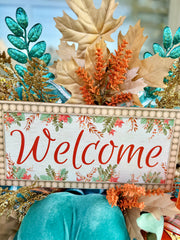 Fall Pumpkin Wreath (teal)