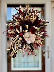 Burgundy & Gold Luxury Fall Wreath