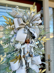Elegant Nutcracker Silver & Gold Wreath