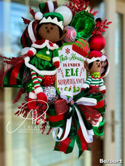 Elf Surveillance Christmas Wreath
