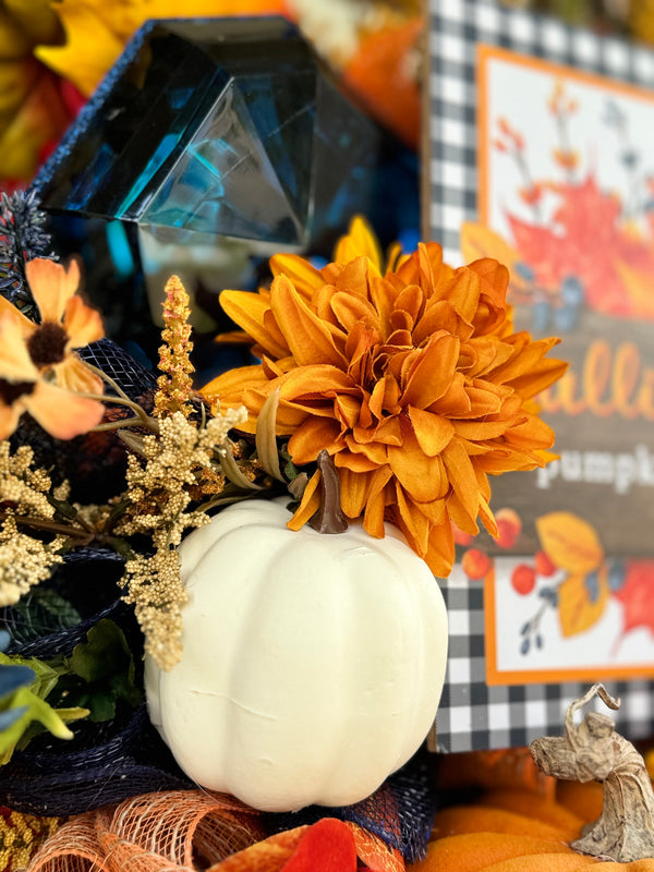 Falling Leaves & Pumpkins Please Wreath
