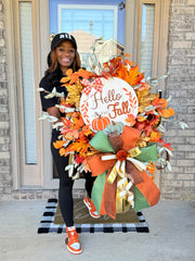 Hello Fall Rustic Autumn Wreath