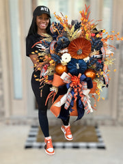 Orange & Navy Blue Pumpkin