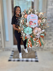 "Hey There Pumpkin" Velvet Fall Wreath XL