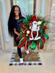 Black Santa Wreath